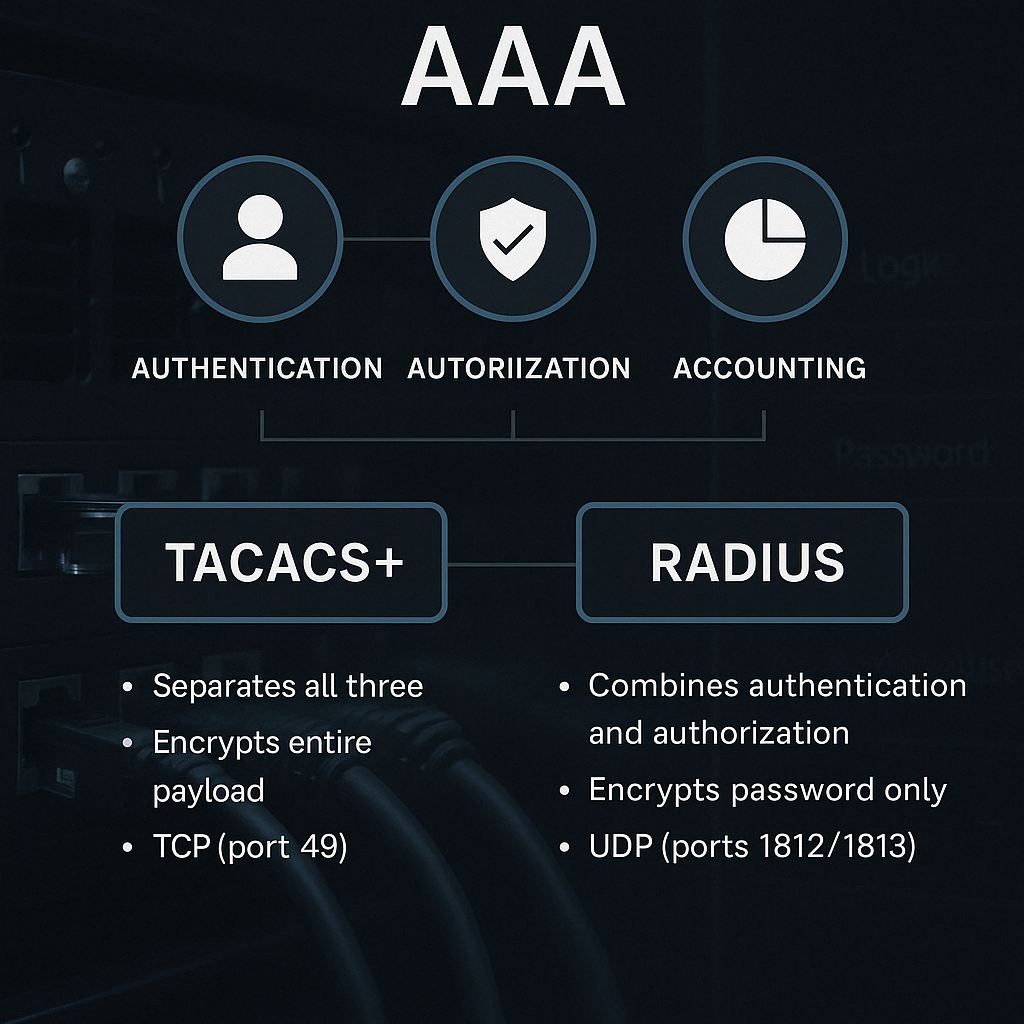 🔐 Understanding AAA, TACACS+, and RADIUS: The Backbone of Secure Network Access